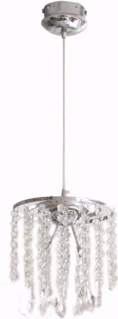 Lampadario a sospensione Spiral IPERBRIKO in metallo cromato con pendenti in cristallo trasparente, L: 20 cm, H: 25 cm