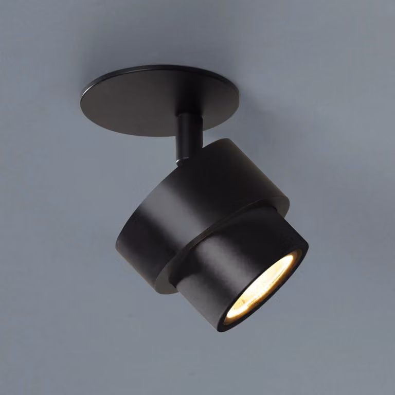 Escale Faretto LED da incasso BRUSH, nero, Ø 7 cm, metallo, dimmerabile, 2.700 K dimmerabile, Nero, Soggiorno / Sala da pranzo, Alluminio, Moderno