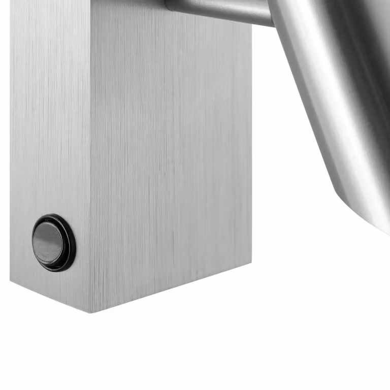 Brilliant Faretto LED da parete Risell, larghezza 9 cm, metallo color alluminio dimmerabile, Alluminio / Grigio / Zincato, Soggiorno / Sala da pranzo, Alluminio, Moderno