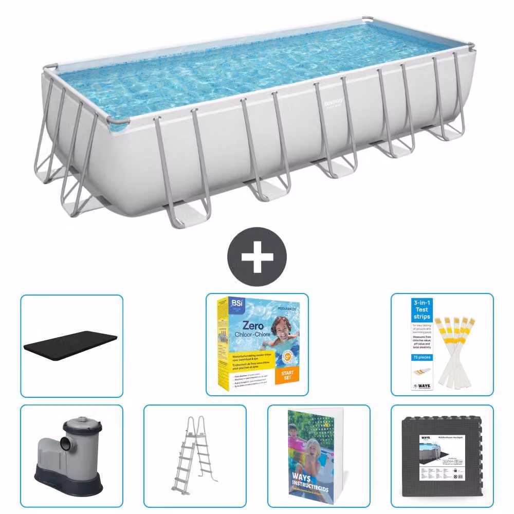 Bestway Power Steel, piscina rettangolare - 640x274x132 cm - 6 pezzi, modello S607