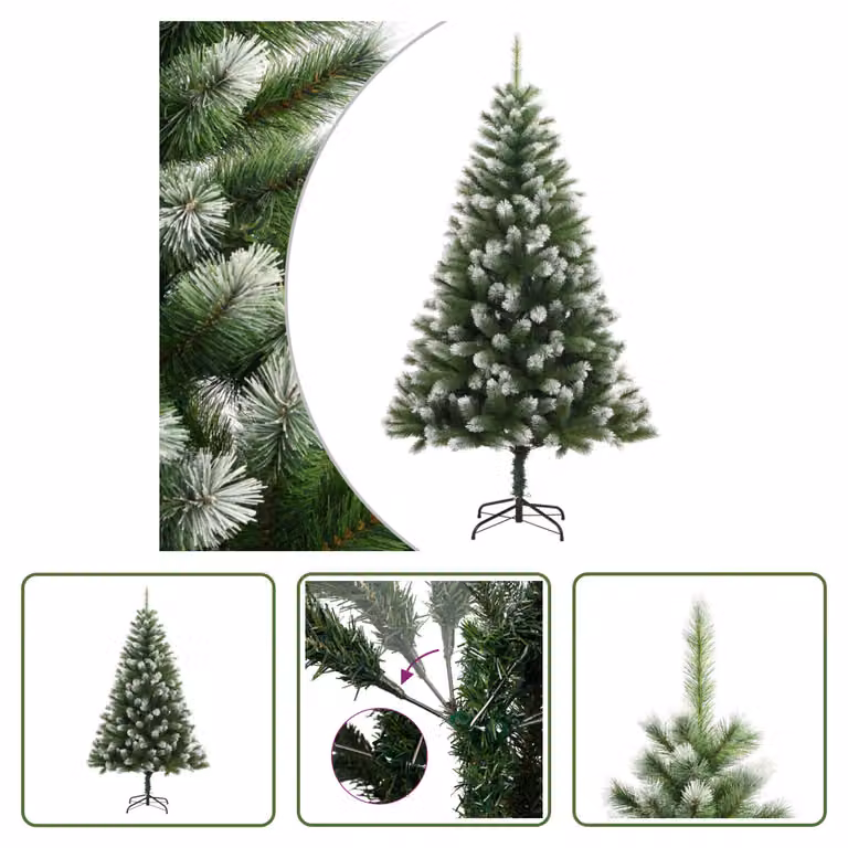 The Living Store Albero di Natale Artificiale Pieghevole Coperto di Neve 150 cm