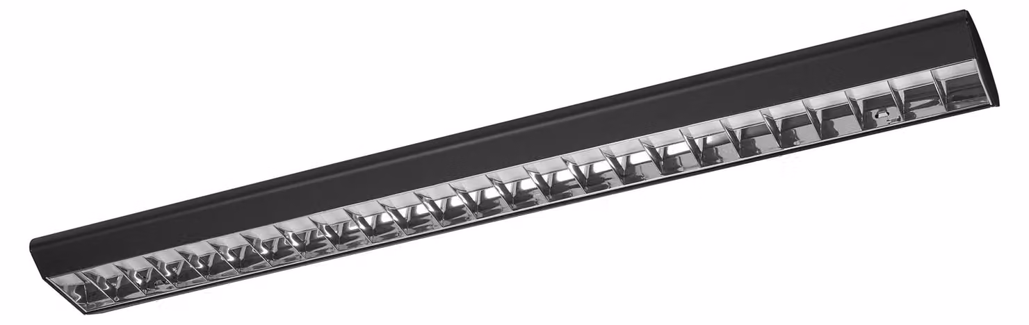 Lampada a LED OSRAM Office Line Grid Curve per ufficio, lunghezza 1,2 metri, 40W, 4000 lumen, 4000K, UGR < 19, dimmerazione a pressione, alluminio nero