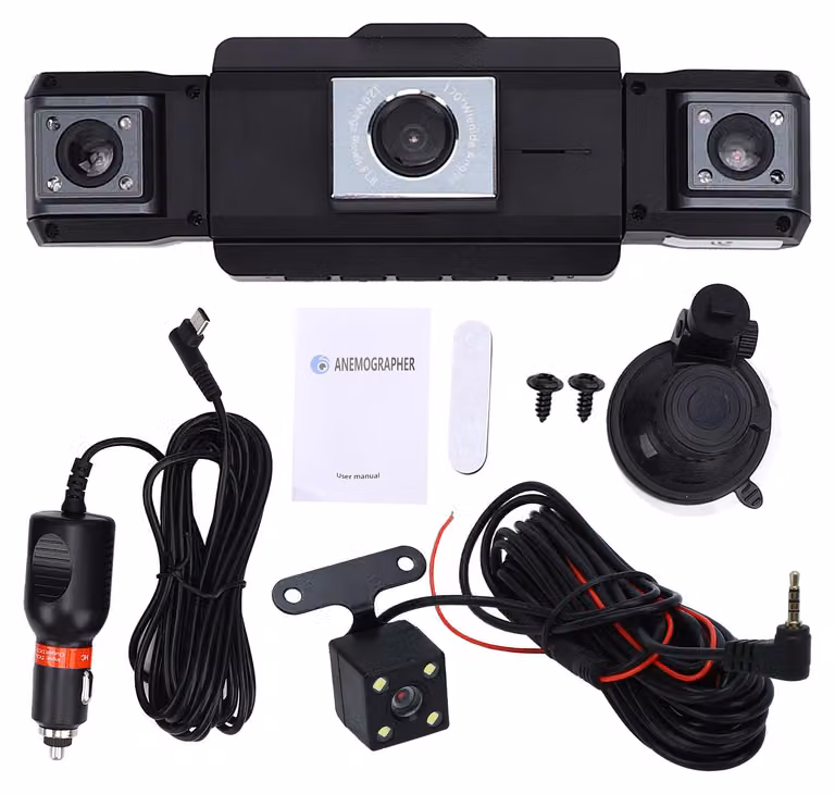 Dashcam a 360° a 4 canali, telecamere anteriore, posteriore, sinistra e destra per auto, luci IR, visione notturna, Wi-Fi e controllo tramite app, WDR, modalità parcheggio 24 ore su 24, registrazione in loop
