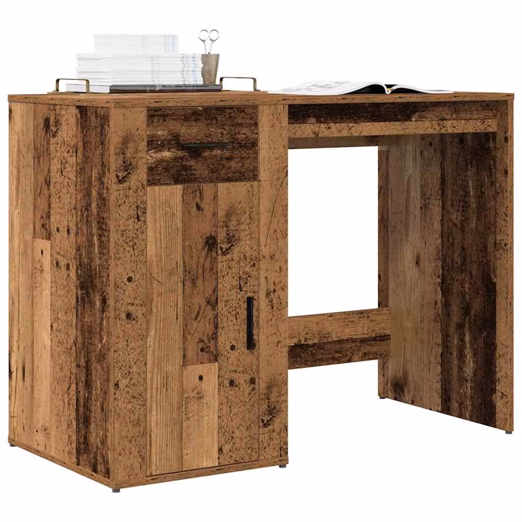 Scrivania moderna vidaXL in legno marrone per ufficio o casa L: 100 cm, P: 49 cm, H: 75 cm