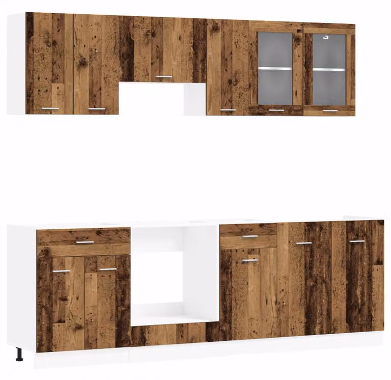 Set di mobili da cucina Lyon, 8 pezzi, in materiale composito di legno