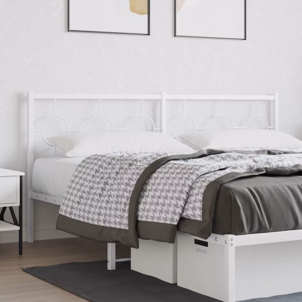 Testiera di ricambio vidaXL in metallo bianco laccato per letto 180x200 cm