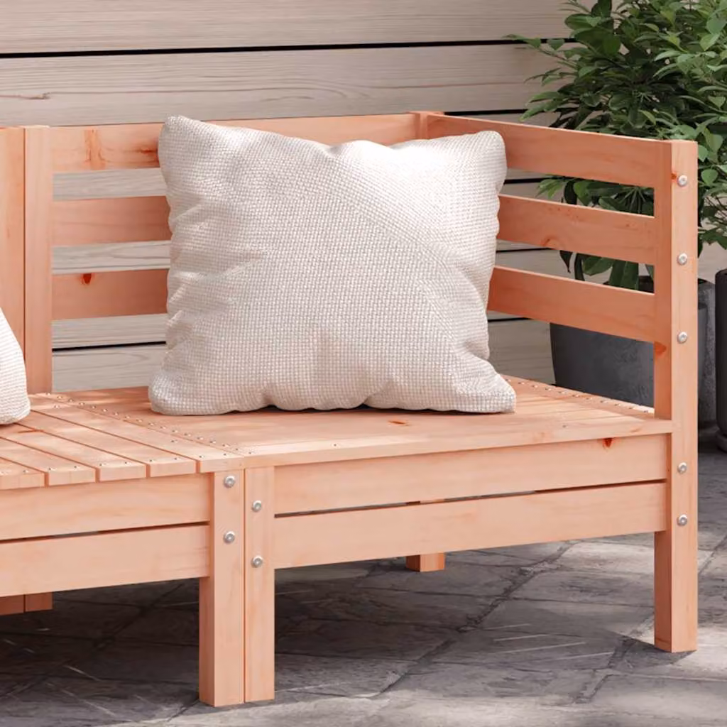 vidaXL Divano Angolare da Giardino in Legno Massello di Douglas, Marrone e Beige