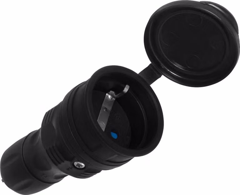 Presa portatile smontabile 230V Schuko IP44 con sportello Nero