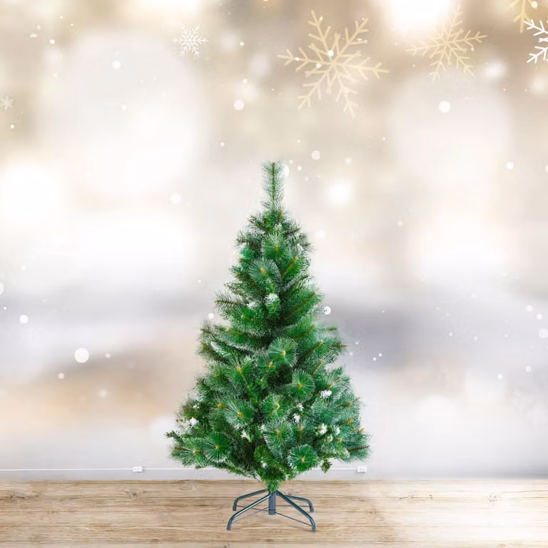 Albero di Natale artificiale - 120 cm - in PVC - con neve artificiale