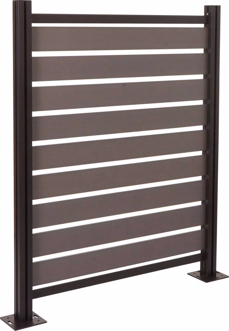 Recinzione per bidoni della spazzatura in alluminio MCW-K57, elemento base rivestimento per bidoni della spazzatura, effetto legno espandibile 130x110x6 cm ~ grigio