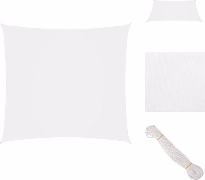 vidaXL Tenda da sole in tessuto Oxford quadrato 3x3 m bianco - Ombrelloni e tende da sole