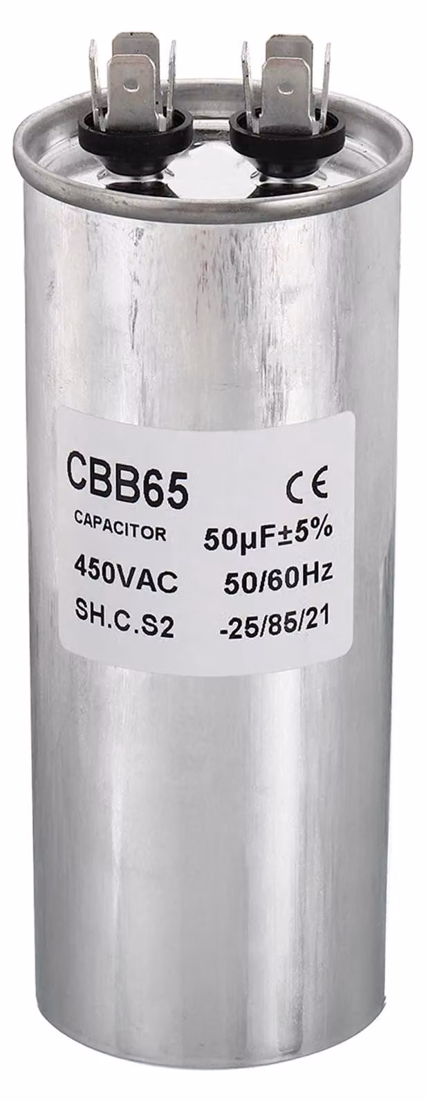 Condensatore industriale da 50 µF, 450 V, con involucro in alluminio, per condizionatori d'aria