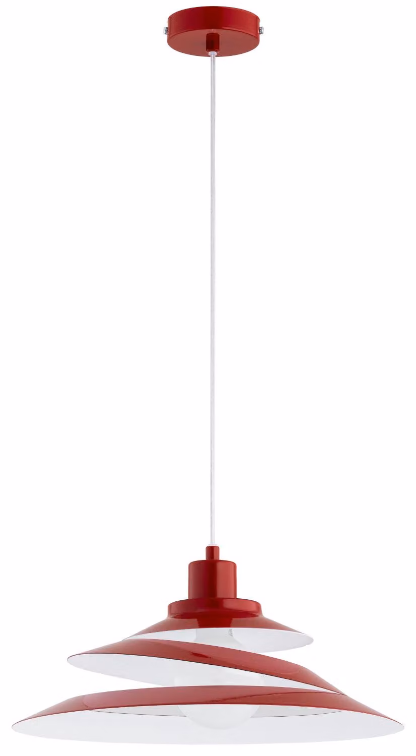 Lampada a sospensione con paralume a forma di nastro BALSA rossa 1xE27x15W metallo, dimensioni: 90x39,5x39,5 cm IP20 Alfa