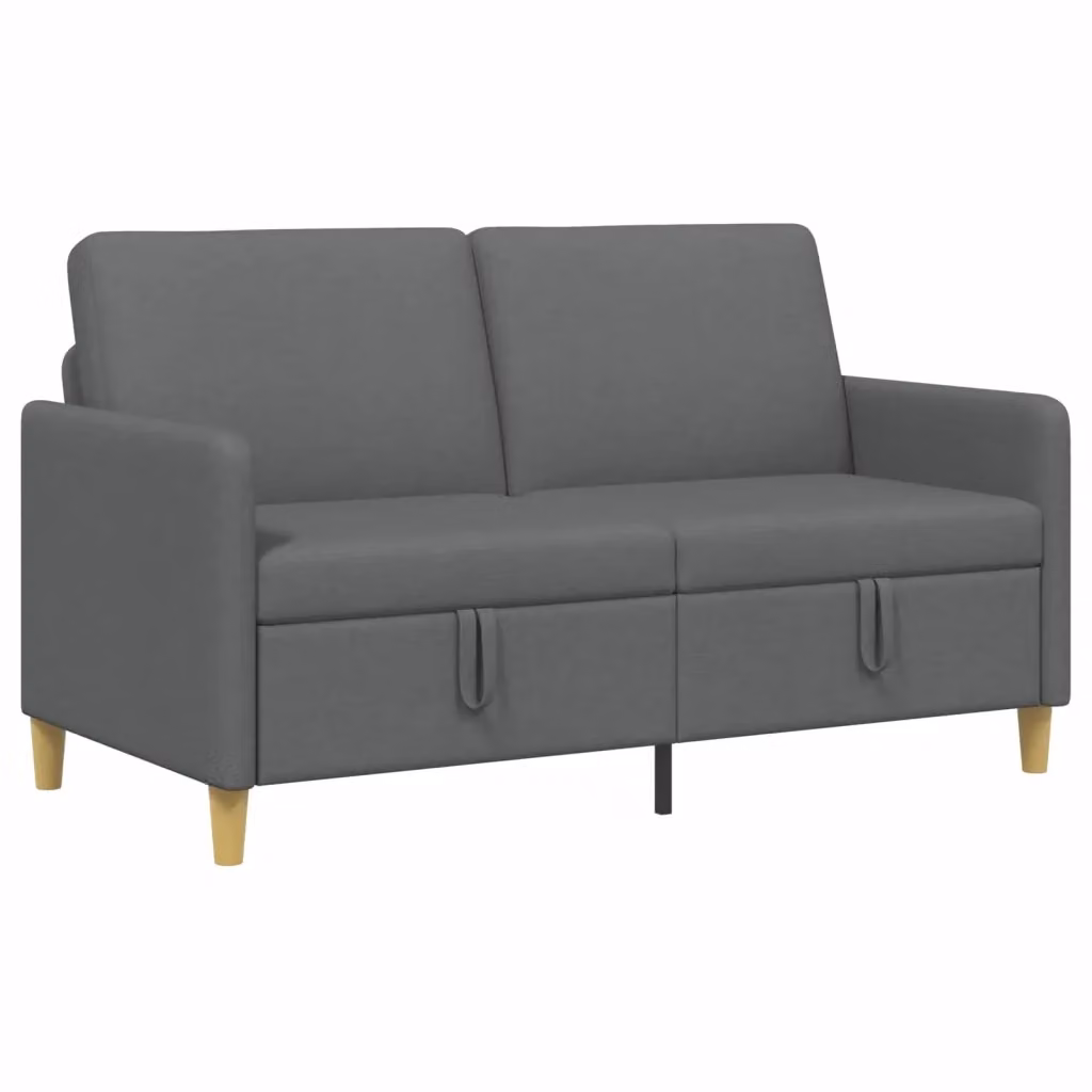 Divano letto moderno vidaXL con contenitore e seduta sollevabile, rivestimento in tessuto grigio, L: 152 cm, P: 78 cm, H: 87 cm – 2
