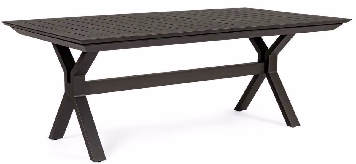 Casa Padrino tavolo da giardino antracite 200-300 x 110 x h. 76 cm - Tavolo da pranzo allungabile in alluminio verniciato a polvere - Tavolo da giardino e patio - Mobili da giardino e patio