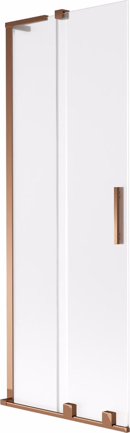 Mexen Velar L paratia per vasca da bagno scorrevole a 2 ante 70 x 150 cm, smerigliato, oro rosa - 896-070-003-31-60