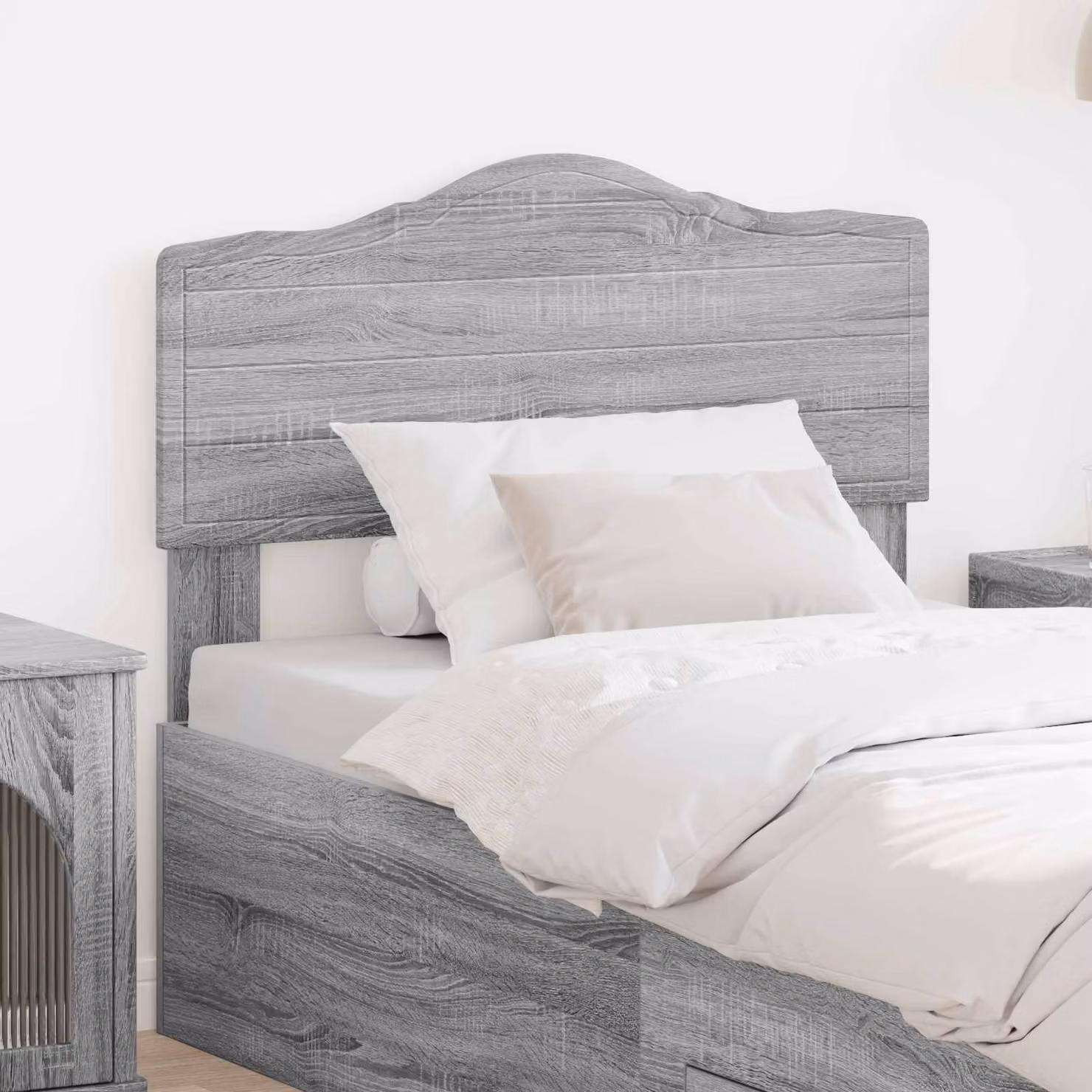 Testiera per letto vidaXL in legno ingegnerizzato grigio opaco, stile minimalista