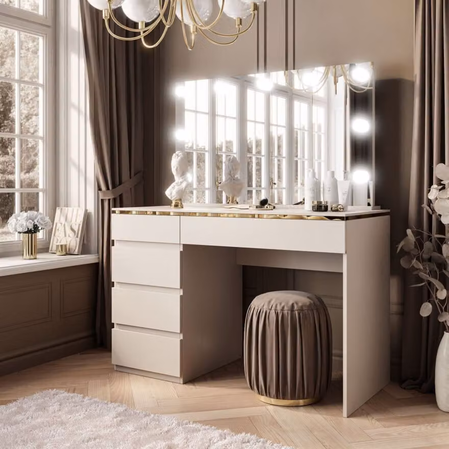 AURORA II ELITE KASCHMIR tavolo da toilette con specchio e illuminazione