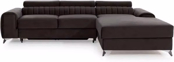 Divano ad angolo destro JAYSON MEUBLORAMA grigio con funzione letto e poggiatesta regolabile