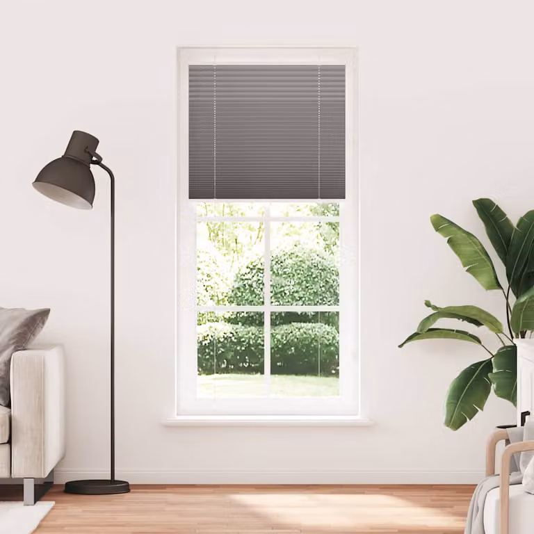 vidaXL Tenda Plissettata Antracite 90x200 cm Larghezza Tessuto 89,4 cm