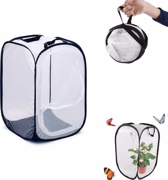 Albergo per insetti - Rete portatile per l'allevamento di insetti - Gabbia pop-up alta 60 cm - Ideale per bambini per scoprire insetti e coleotteri