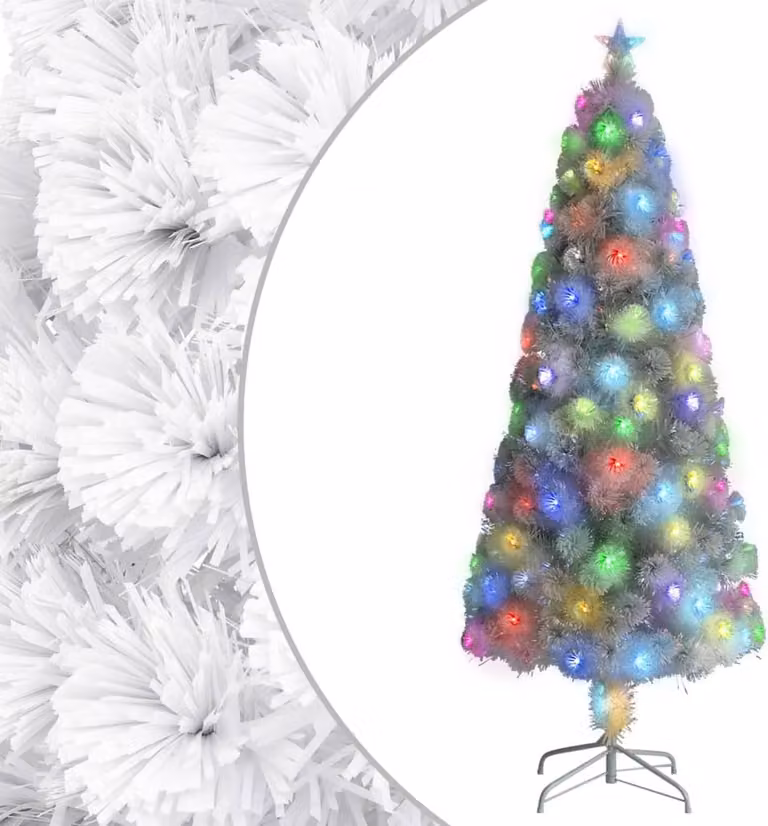 The Living Store Albero di Natale artificiale con LED bianchi 240 cm in fibra di vetro