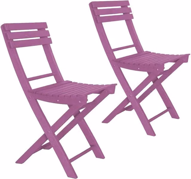 Set 2 Sedie Pieghevoli in Legno Basic Fucsia