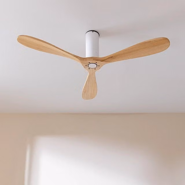 Ventilatore da soffitto Cecotec EnergySilence 5400 Classic Bianco e Legno Chiaro con telecomando e timer