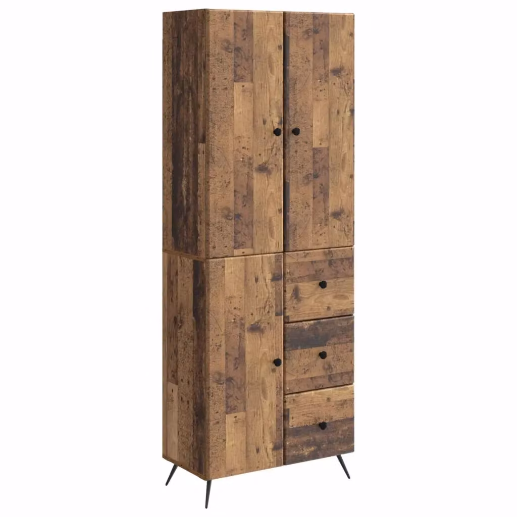 Set di 2 armadi moderni vidaXL in legno e MDF color marrone con ante e cassetti – 2