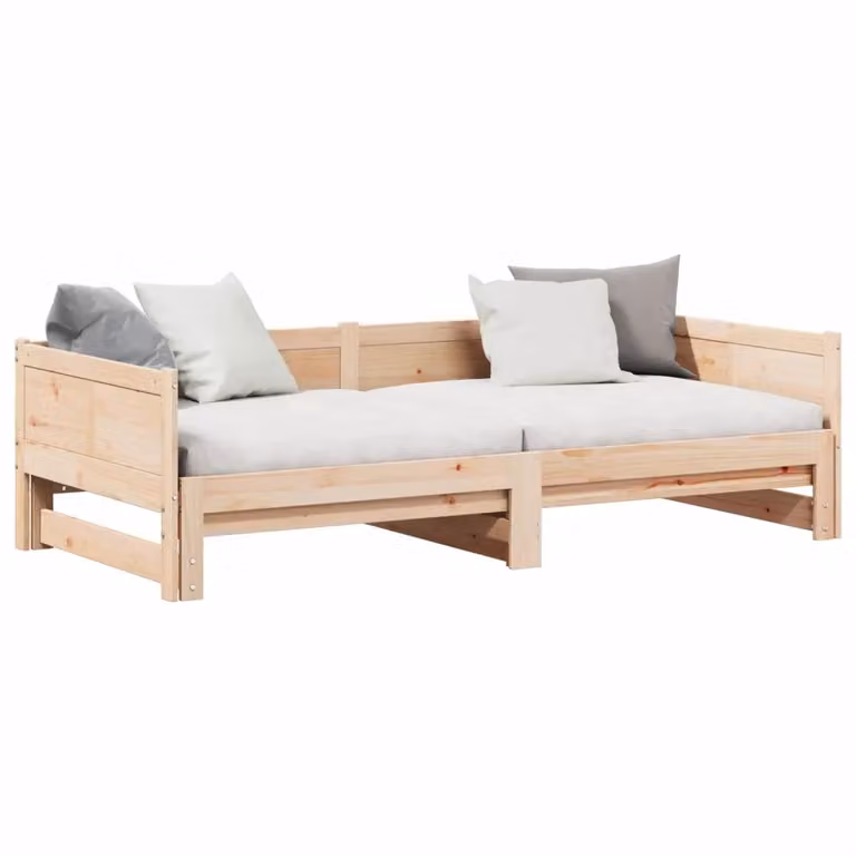 Letto Giorno Estrasibile Moderno vidaXL in Legno di Pino Marrone L: 184 cm, P: 203,5 cm, H: 56,5 cm