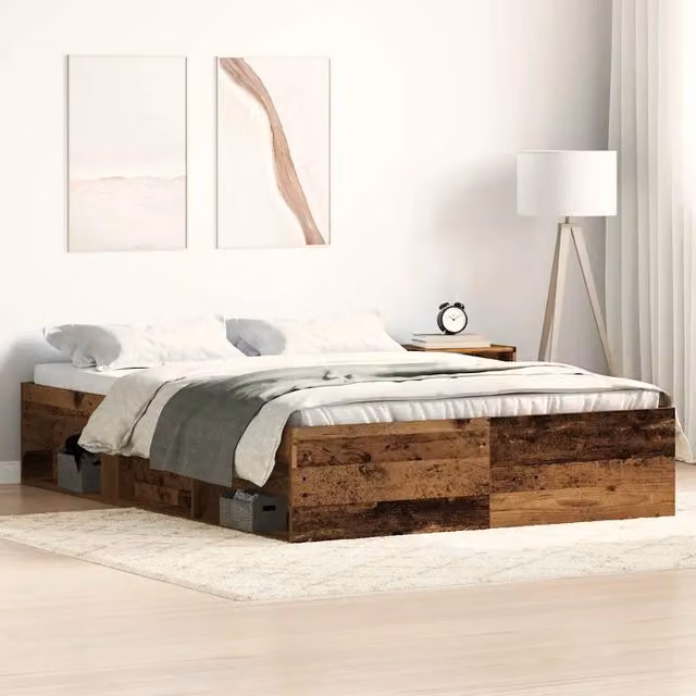 Giroletto senza Materasso-Struttura Letto Legno Antico 135x190cm in Truciolato 828518