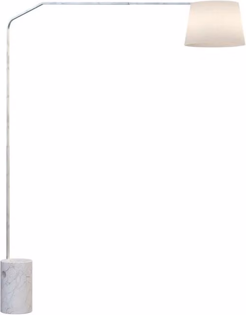 Piantana Contemporanea Slope Marmo Cilindro Bianco Diffusore Bianco 1 Luce E27
