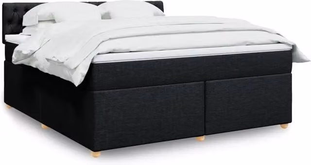 Letto Ibrido vidaXL con Materasso Nero e Struttura in Legno di Pino, Illuminazione Sotto il Letto e Porta USB, L/P: 180 x 200 cm