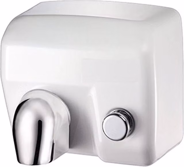 Asciugamani elettrico con pulsante bianco