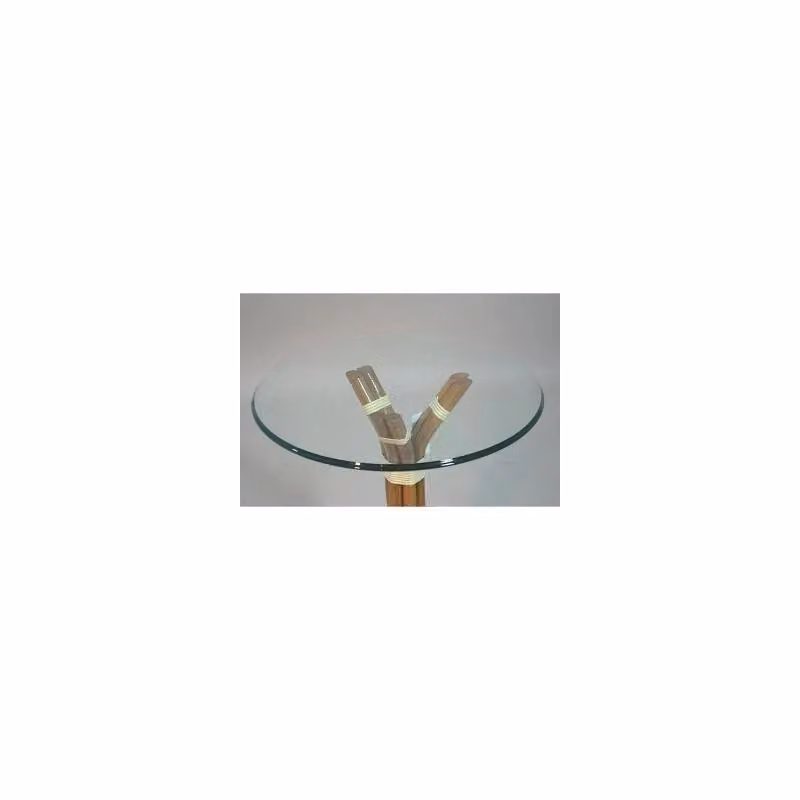 Tavolo rotondo moderno Vacchetti con piano in vetro trasparente, Diametro: 100 cm, Spessore: 1,2 cm – 2