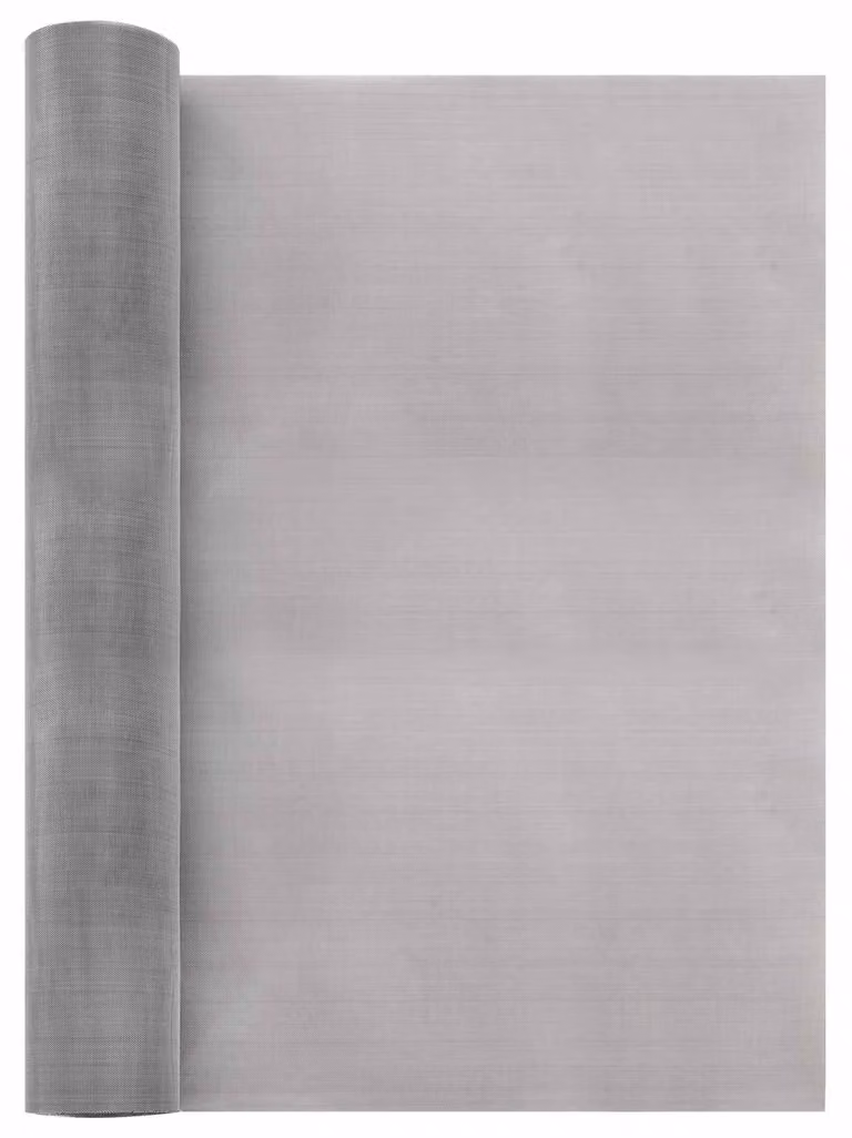Schermo a rete, dimensioni 40 x 2000 cm, maglia 60, acciaio inossidabile, colore argento