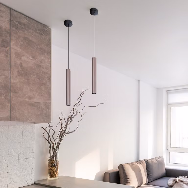 Lampada a sospensione LUNGOMARE grigio zincato-nero satinato 1xGU10x10W alluminio dim.: 110x10x10 cm IP20 Polux