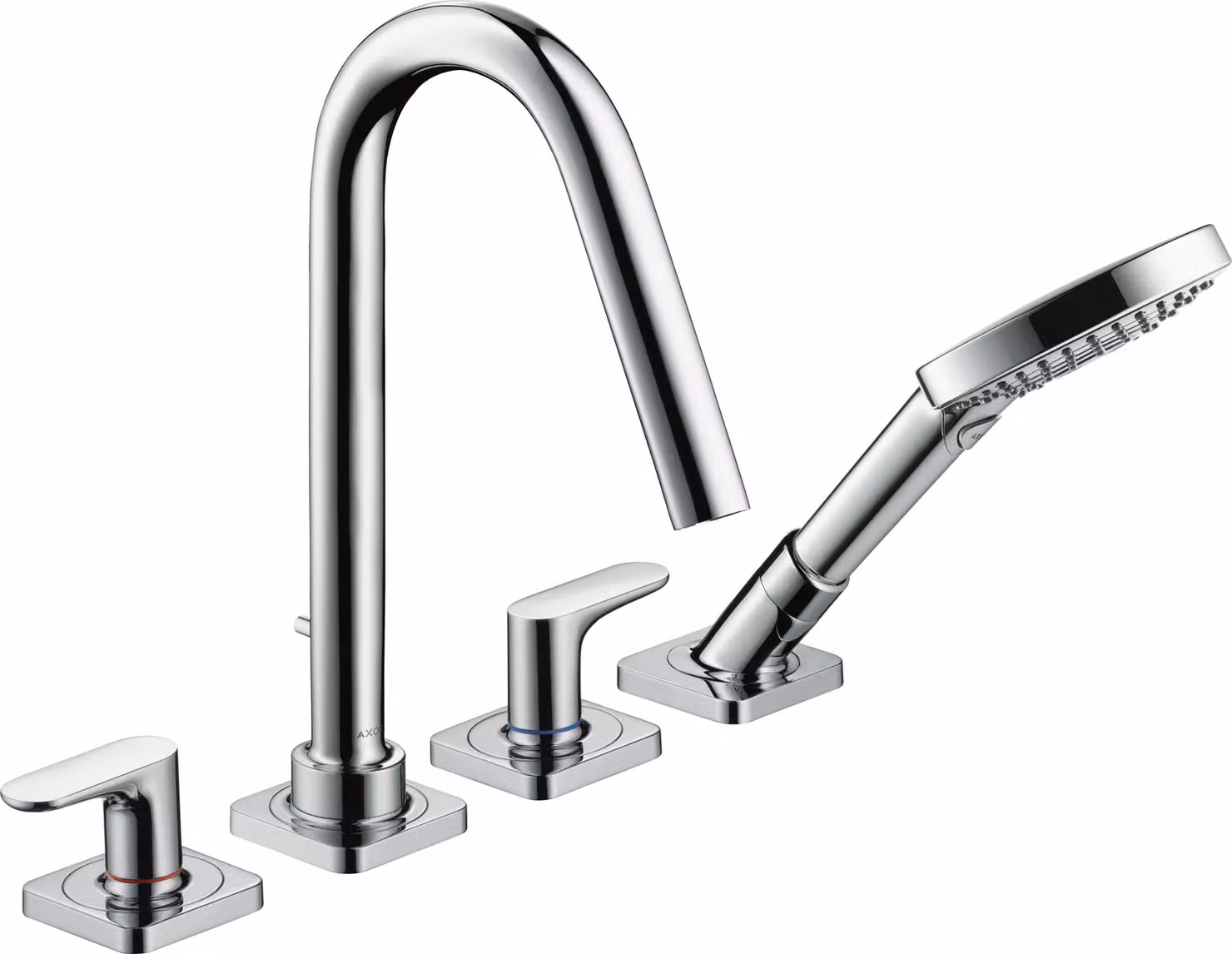 hansgrohe AXOR Citterio M Bord carrelé 4 trous avec béqu'illes et rosaces, 34454000, 34454000