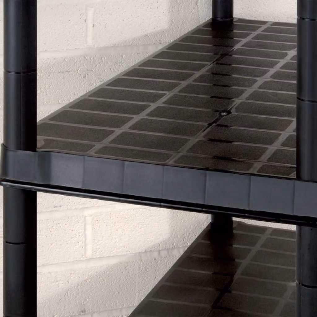 vidaXL Scaffale a 5 Ripiani Nero 274,5x45,7x185 cm in Plastica