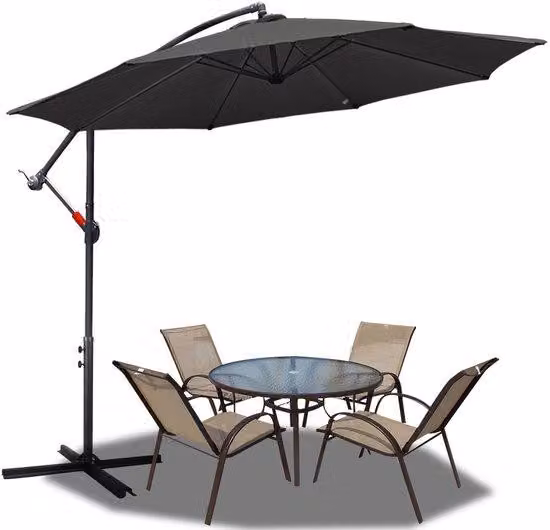 Tenda da sole da giardino Ø 3,5 m grigia – Una pratica soluzione per ombreggiare il giardino e la terrazza