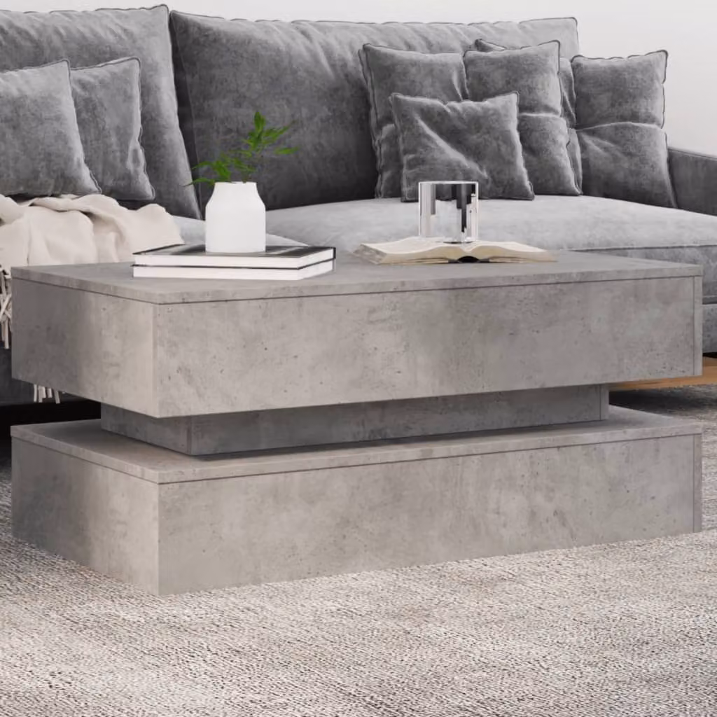 vidaXL Tavolino da Soggiorno Moderno in Composito Grigio L: 90 cm, P: 50 cm, H: 40 cm