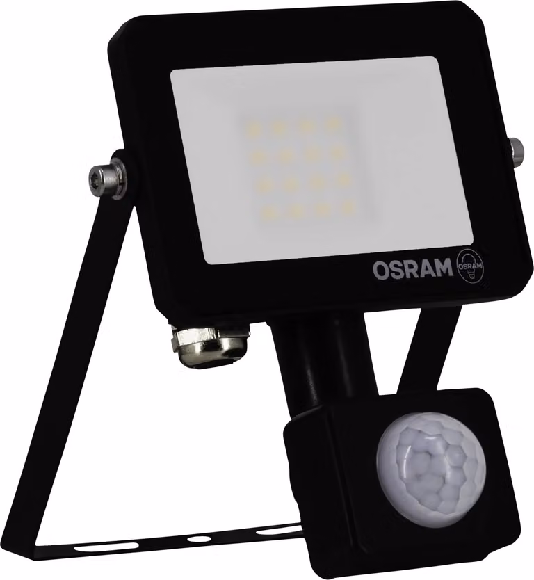 Proiettore OSRAM LED con sensore, 10W, 900lm, 3000K, 105°, IP65, bianco caldo