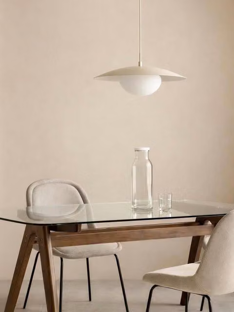 Lampada da soffitto Brena Kenay Home beige in metallo e vetro