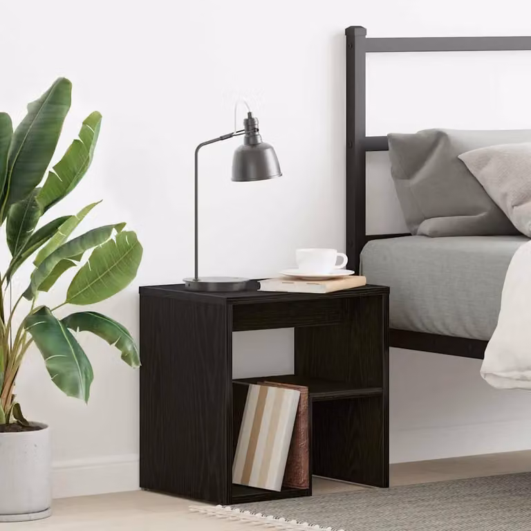 Armadio da notte vidaXL in stile rustico, Nero e Marrone, L 40 cm x P 30 cm x H 40 cm