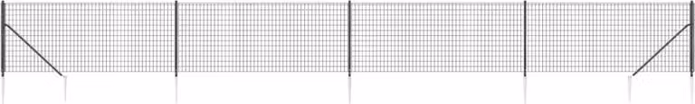 Recinzione Metallica con Picchetti Ancoraggio Antracite 1x10 m