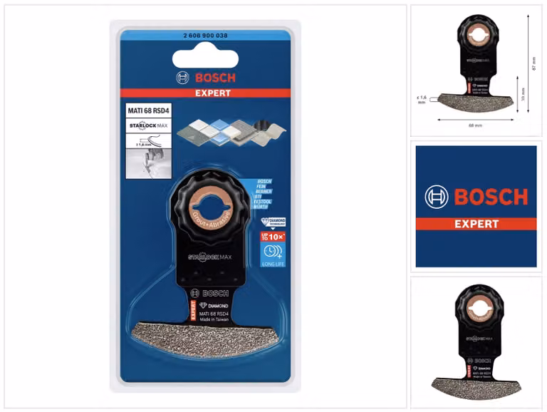 Bosch Expert MATI 68 RSD4 Lama angolare Starlock Max per utensili multifunzione 68 x 10 mm - 2608900038