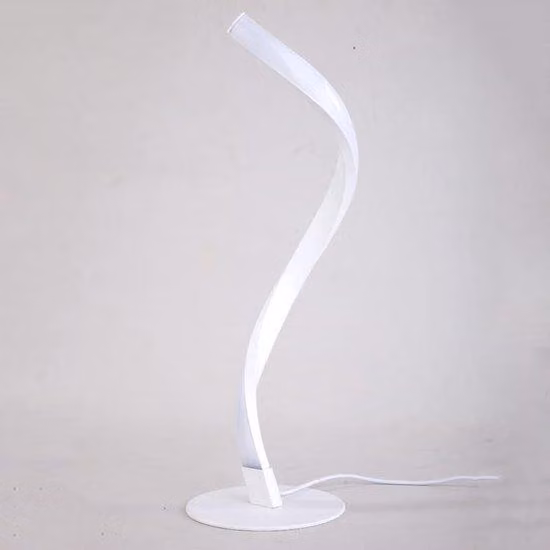 Lampade da comodino moderne a spirale, bianche, per camera da letto, camera degli ospiti e comodino, con luce bianca fredda.