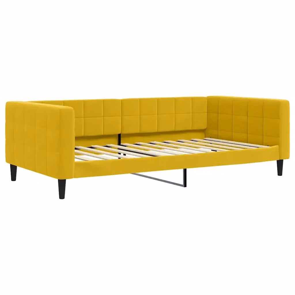 Letto da giorno moderno vidaXL in velluto giallo L: 200 cm, P: 110 cm, H: 68 cm – 2