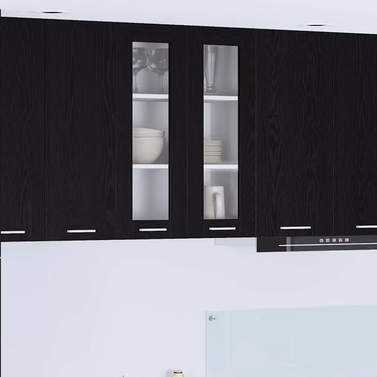 Armadio pensile da cucina moderno vidaXL in nero con ante a battente e ripiani interni L/P/H: 60 x 31 x 80 cm