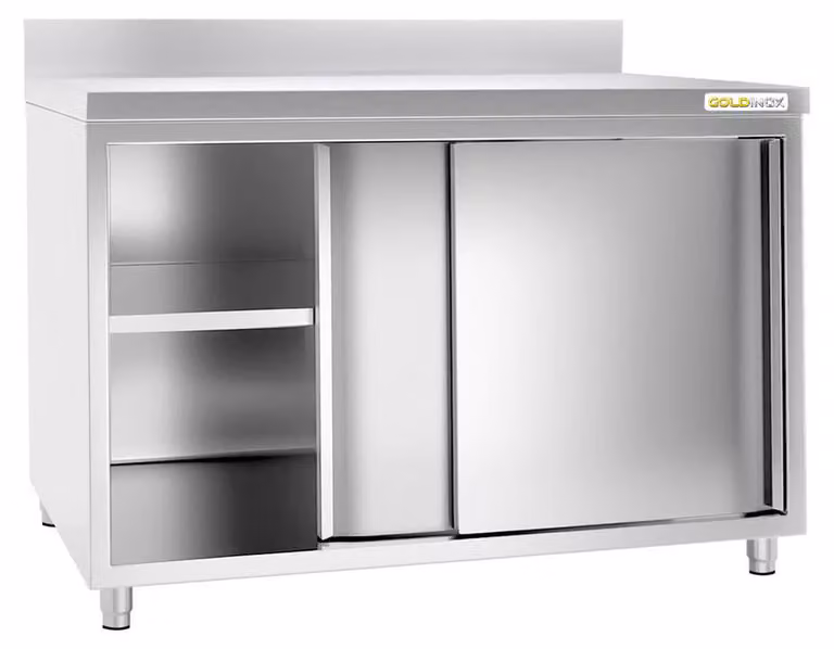 Mobile basso in acciaio inossidabile, dimensioni 1500x800 mm, modello PREMIUM - GOLDINOX